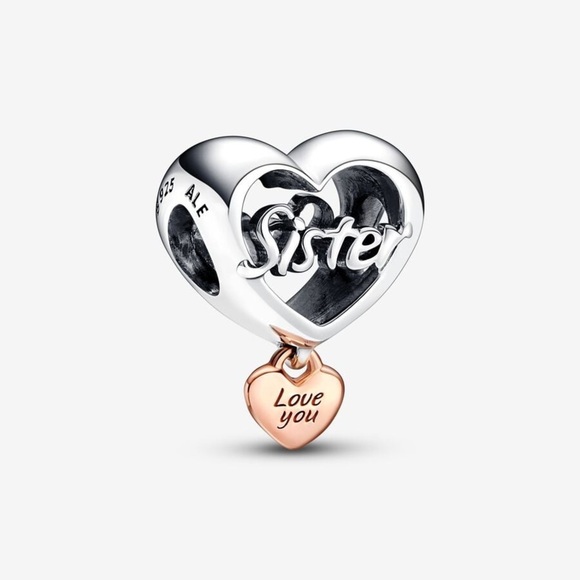 Pandora Love You Sister Heart Silver Bracelet Charm With Gift Pandora Box #82 - Picture 1 of 5